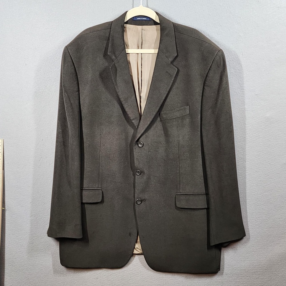 Vintage Ralph Lauren Blazer Mens Cashmere Blend 44R Brown Made in Canada